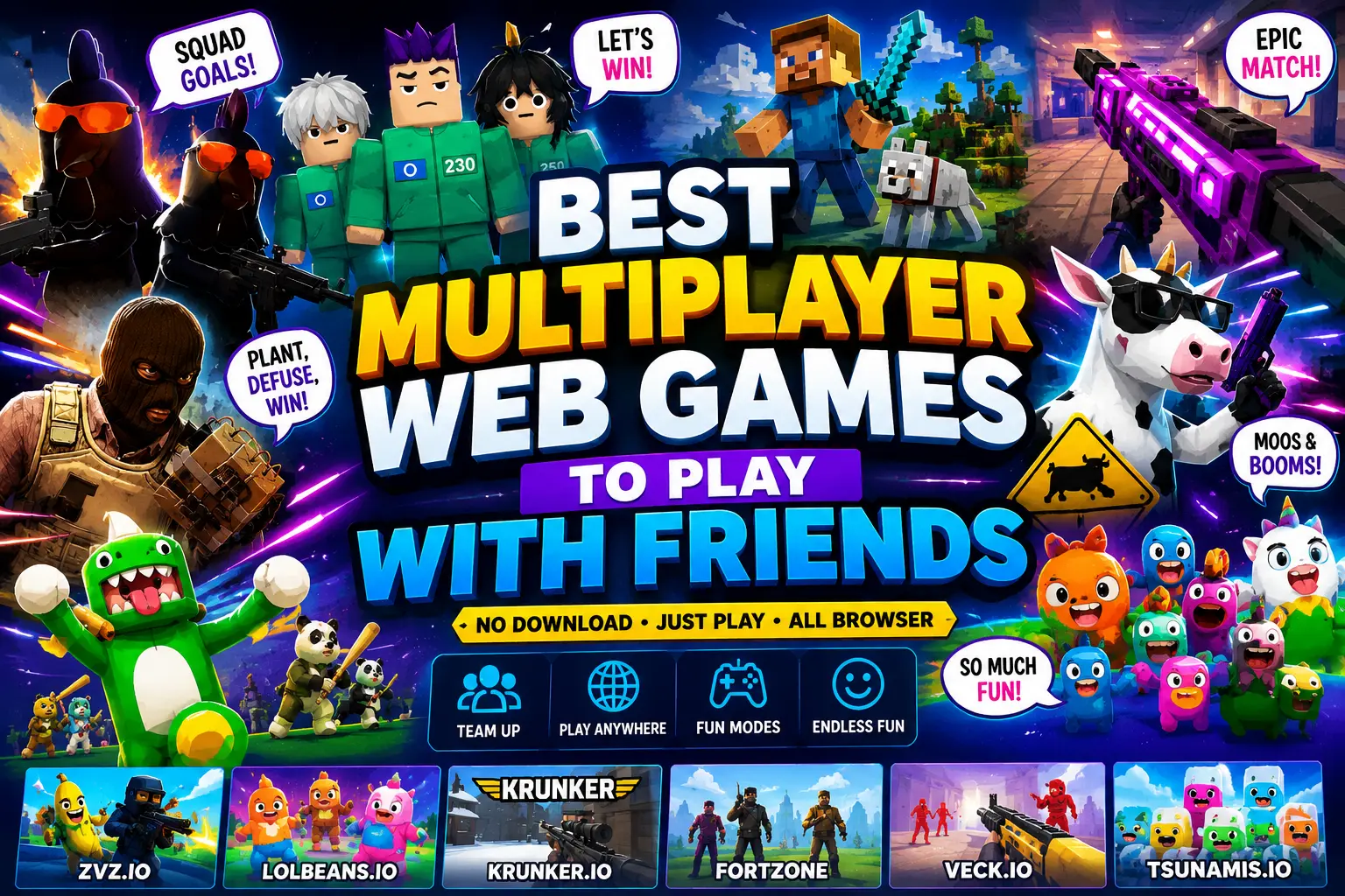 Best Multiplayer Web Games to Play With Friends featured graphic