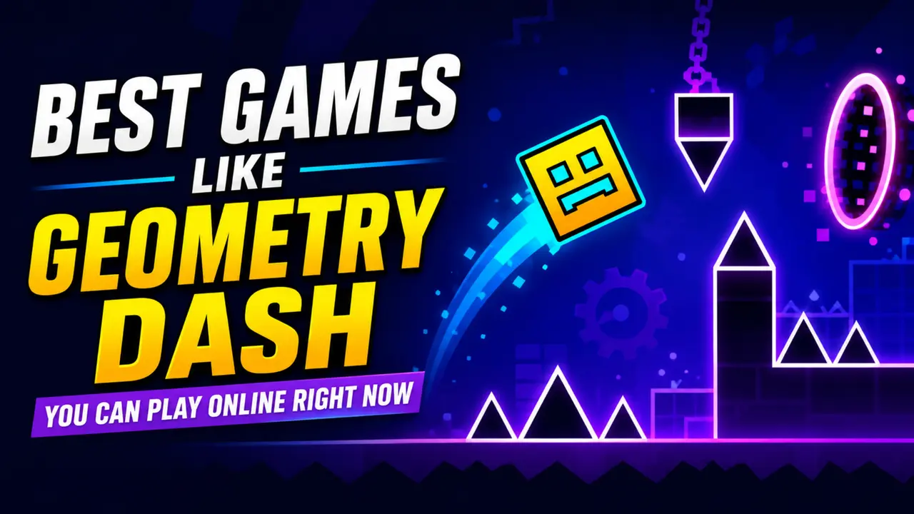 Best Games Like Geometry Dash featured graphic
